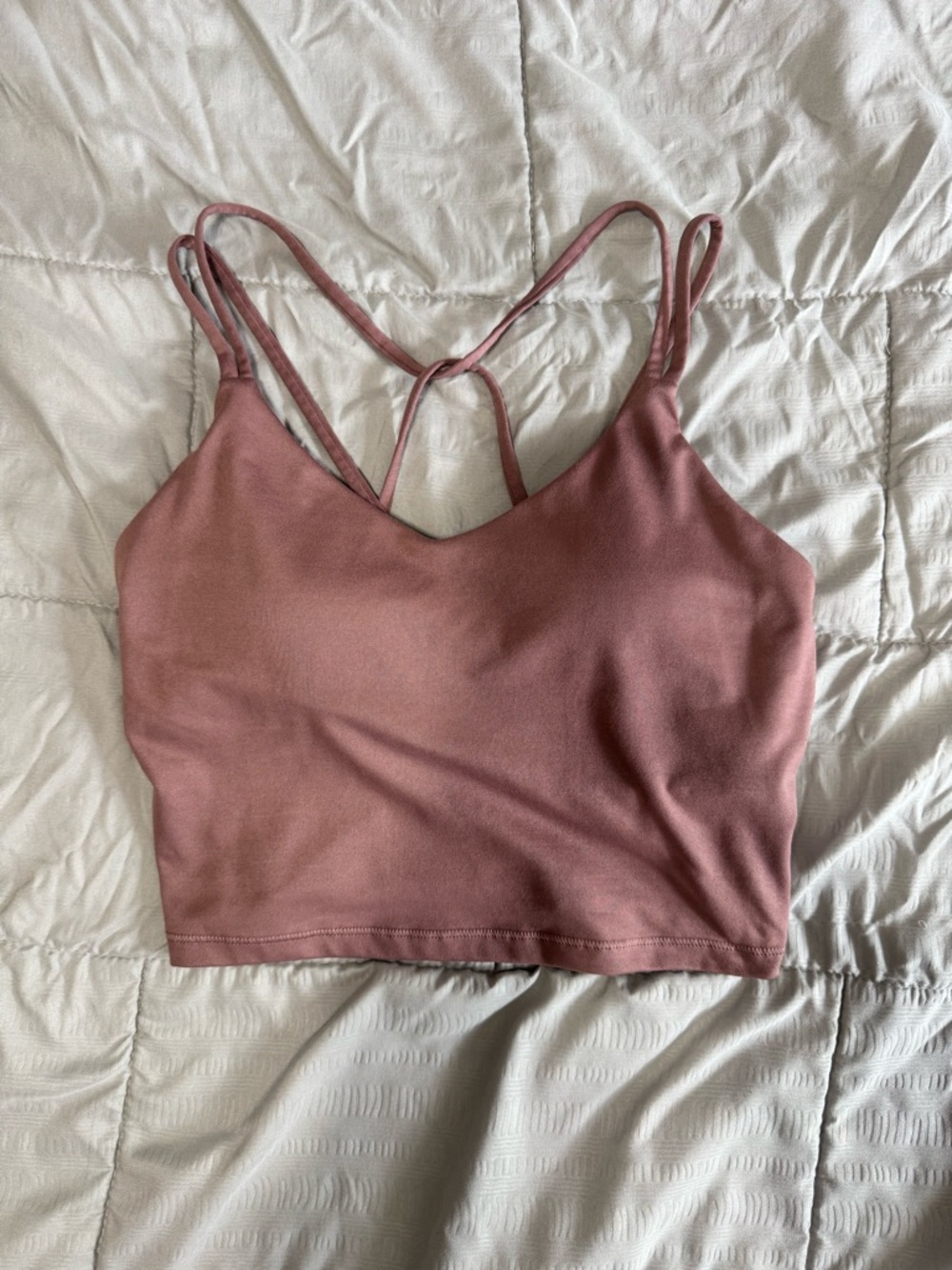 Mauve Strappy Bralette Crop Top - Small